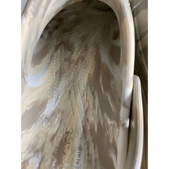 CROCS Classic CRUSH MARBLED Platform CLOG 208265-2Y3 Bone Men’s Sz 13 NEW - Picture 11 of 11